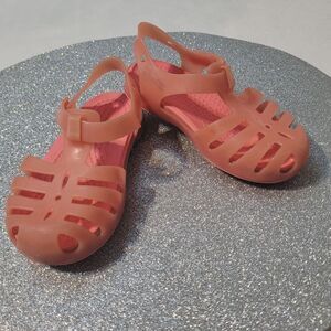 Crocs Fisherman Jelly Mary Jane Flat Pink Sandals Isabella Waterproof Child C8